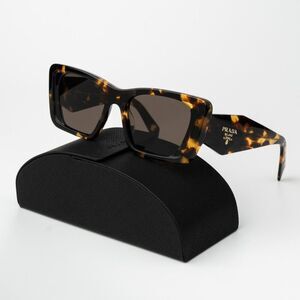 Prada Women Sunglasses Havana Honey Brown Cat Eye PR08YS 01V8C1 BRAND NEW